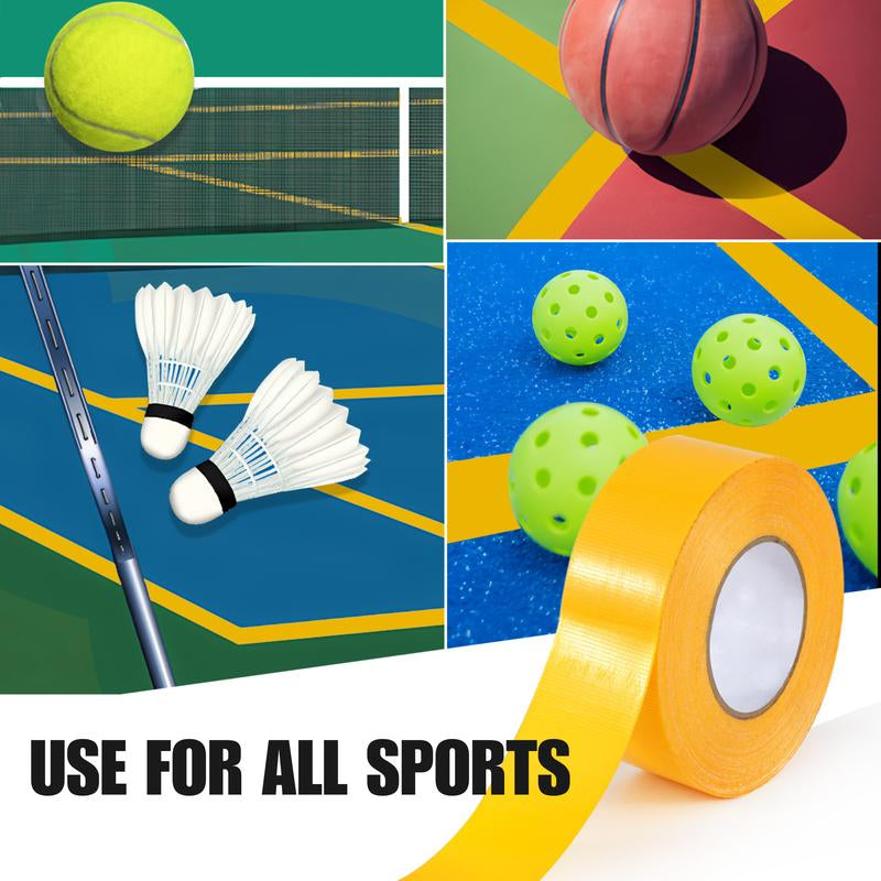 Professor Pickleball Court Tape - Makes Full Size Court - Outdoor Pickleball Marking Kit - 2" X 200 FT, Yellow Tape for Temporary Court Lines, No Residue, Quick and Easy Application