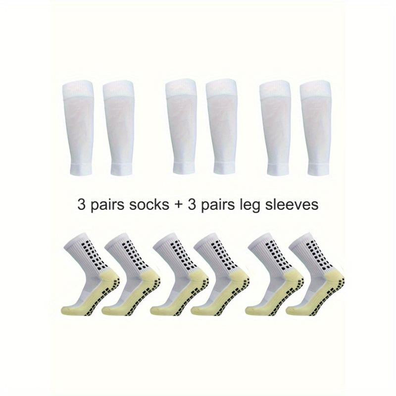 3/6/10 Double Random Autumn and Winter New Men'S and Women'S Football Socks, Sports Bicycle Grabbing Socks, anti Slip and Non Slip Grabbing Pads, Football Basketball
