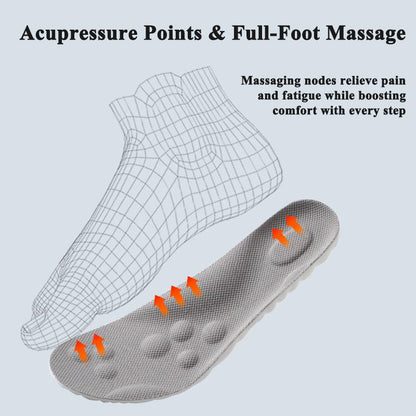 Soft Elastic Ultra-Breathable Bounce Shoe Insoles Men Women Tailored Lightweight Sweat Absorbent Comfortable 4D Cloud Insole anti Fatigue, Shock Absorption, Foot Pain Relief Footwear Insole