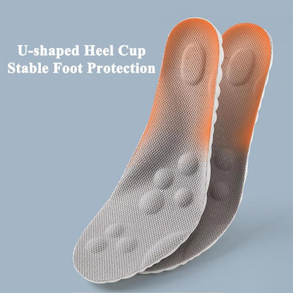 Soft Elastic Ultra-Breathable Bounce Shoe Insoles Men Women Tailored Lightweight Sweat Absorbent Comfortable 4D Cloud Insole anti Fatigue, Shock Absorption, Foot Pain Relief Footwear Insole