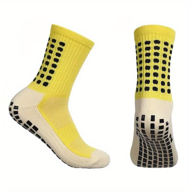 3/6/10 Double Random Autumn and Winter New Men'S and Women'S Football Socks, Sports Bicycle Grabbing Socks, anti Slip and Non Slip Grabbing Pads, Football Basketball