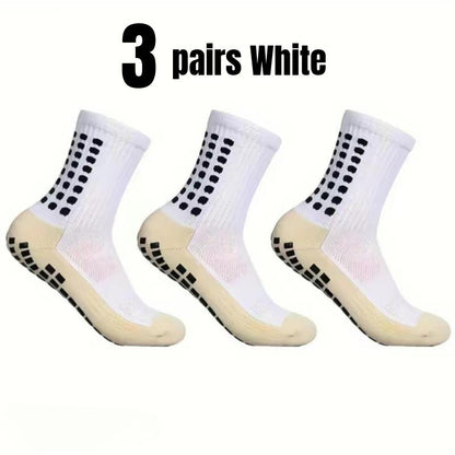 3/6/10 Double Random Autumn and Winter New Men'S and Women'S Football Socks, Sports Bicycle Grabbing Socks, anti Slip and Non Slip Grabbing Pads, Football Basketball