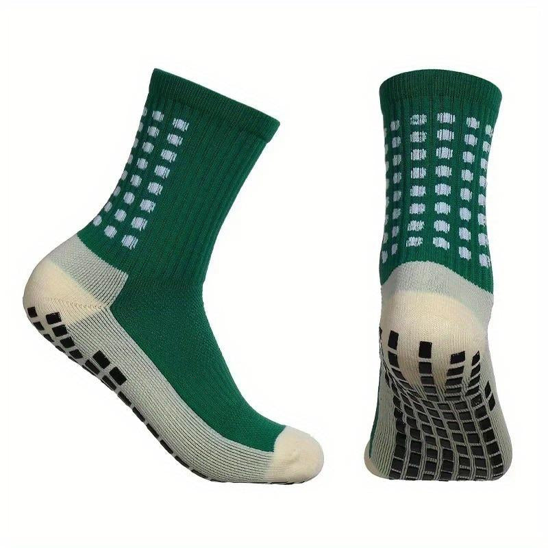 3/6/10 Double Random Autumn and Winter New Men'S and Women'S Football Socks, Sports Bicycle Grabbing Socks, anti Slip and Non Slip Grabbing Pads, Football Basketball