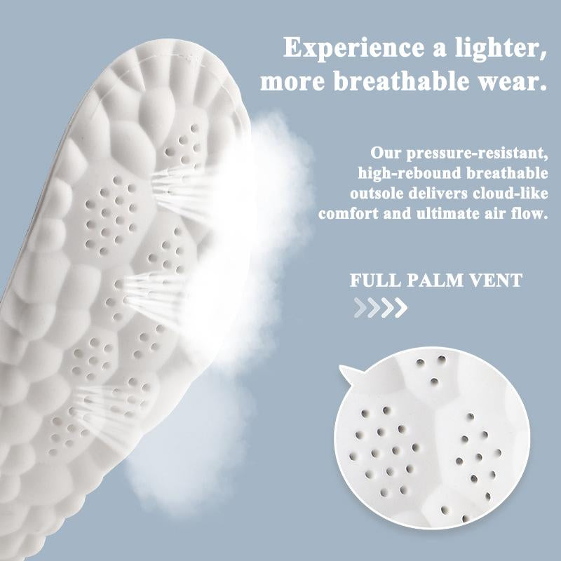 Soft Elastic Ultra-Breathable Bounce Shoe Insoles Men Women Tailored Lightweight Sweat Absorbent Comfortable 4D Cloud Insole anti Fatigue, Shock Absorption, Foot Pain Relief Footwear Insole