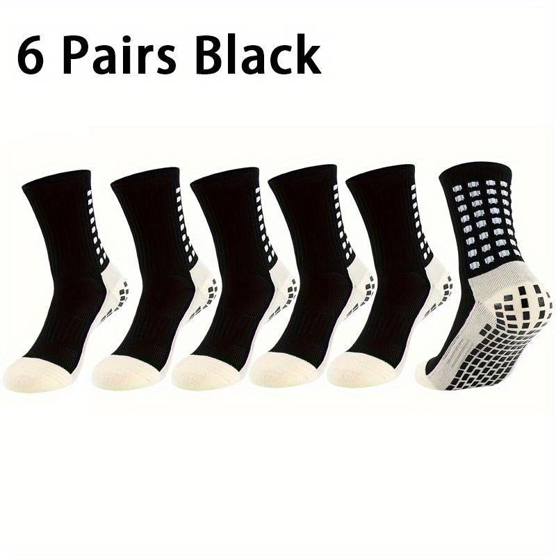 3/6/10 Double Random Autumn and Winter New Men'S and Women'S Football Socks, Sports Bicycle Grabbing Socks, anti Slip and Non Slip Grabbing Pads, Football Basketball