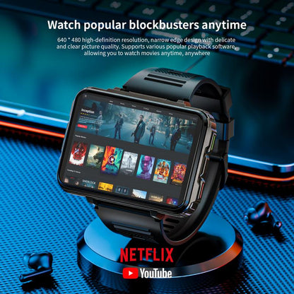 LOKMAT 4G SIM Card Android Smart Watch, 2.4" Large Screen Sport Smartwatch 1500Mah Dual Camera Wifi Bluetooth GPS Smart Watches for Men