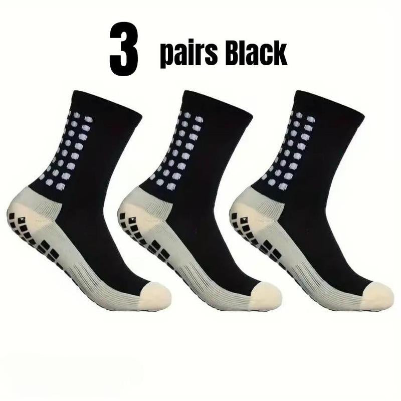 3/6/10 Double Random Autumn and Winter New Men'S and Women'S Football Socks, Sports Bicycle Grabbing Socks, anti Slip and Non Slip Grabbing Pads, Football Basketball