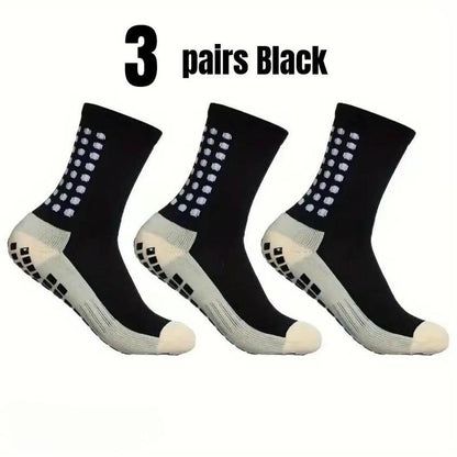 3/6/10 Double Random Autumn and Winter New Men'S and Women'S Football Socks, Sports Bicycle Grabbing Socks, anti Slip and Non Slip Grabbing Pads, Football Basketball