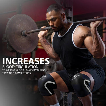 Beast Power Gear Neoprene Compression Knee Sleeves 7MM Knee Pads, Extra Support for Squats, Gym Crossfit Training Protective Gears, Powerlifting, Weightlifting Knee Sleeve, Wrestling Knee Brace for Men & Women
