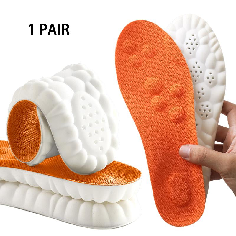 Soft Elastic Ultra-Breathable Bounce Shoe Insoles Men Women Tailored Lightweight Sweat Absorbent Comfortable 4D Cloud Insole anti Fatigue, Shock Absorption, Foot Pain Relief Footwear Insole