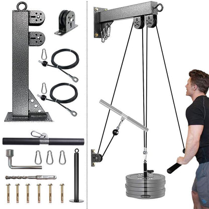 Fitness Wall Mount Pulley System, Weight Cable Pulley System for Gym, LAT Pull down and Low Row Cable Machine, Cable Station Equipment