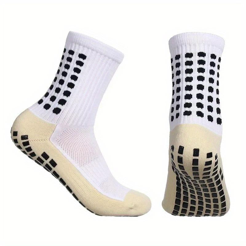 3/6/10 Double Random Autumn and Winter New Men'S and Women'S Football Socks, Sports Bicycle Grabbing Socks, anti Slip and Non Slip Grabbing Pads, Football Basketball