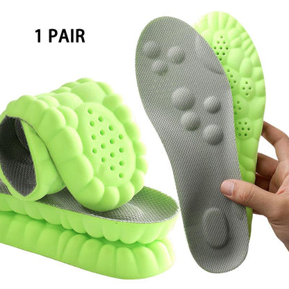 Soft Elastic Ultra-Breathable Bounce Shoe Insoles Men Women Tailored Lightweight Sweat Absorbent Comfortable 4D Cloud Insole anti Fatigue, Shock Absorption, Foot Pain Relief Footwear Insole
