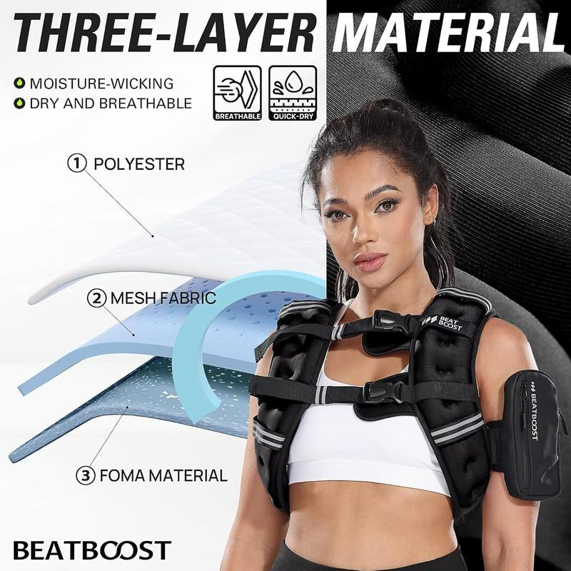 Weighted Vest for Women Men Beatboost 5 10 15 20 25 30Lb Weight Vest with Lronsand for Walking Strength Trainingrunning Workout