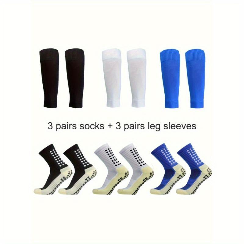 3/6/10 Double Random Autumn and Winter New Men'S and Women'S Football Socks, Sports Bicycle Grabbing Socks, anti Slip and Non Slip Grabbing Pads, Football Basketball