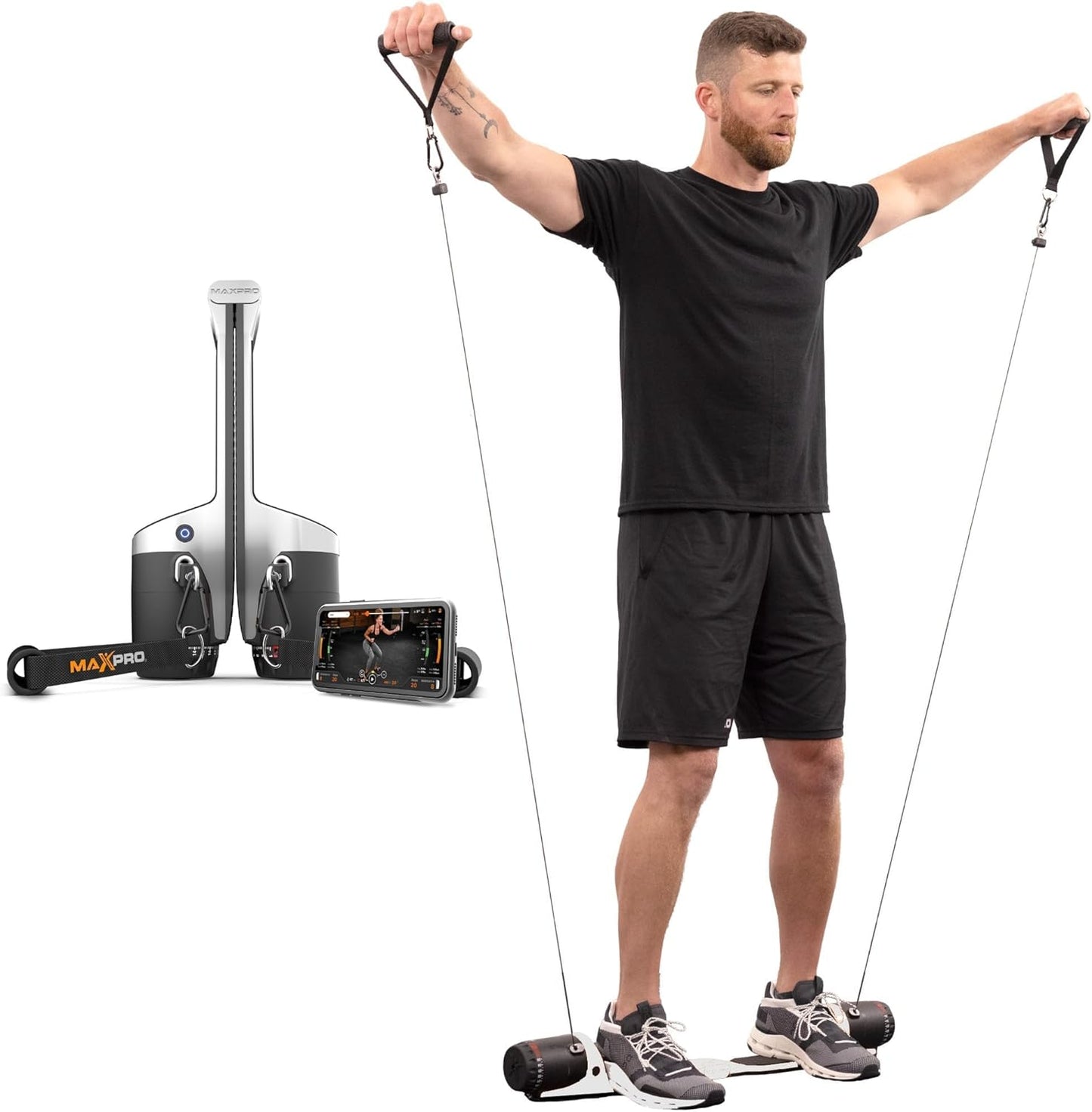 Fitness: Cable Home Gym | as Seen on Shark Tank | Versatile, Portable, Bluetooth Connected | Strength, HIIT, Cardio, Plyometric, Powerful 5-300Lbs Resistance