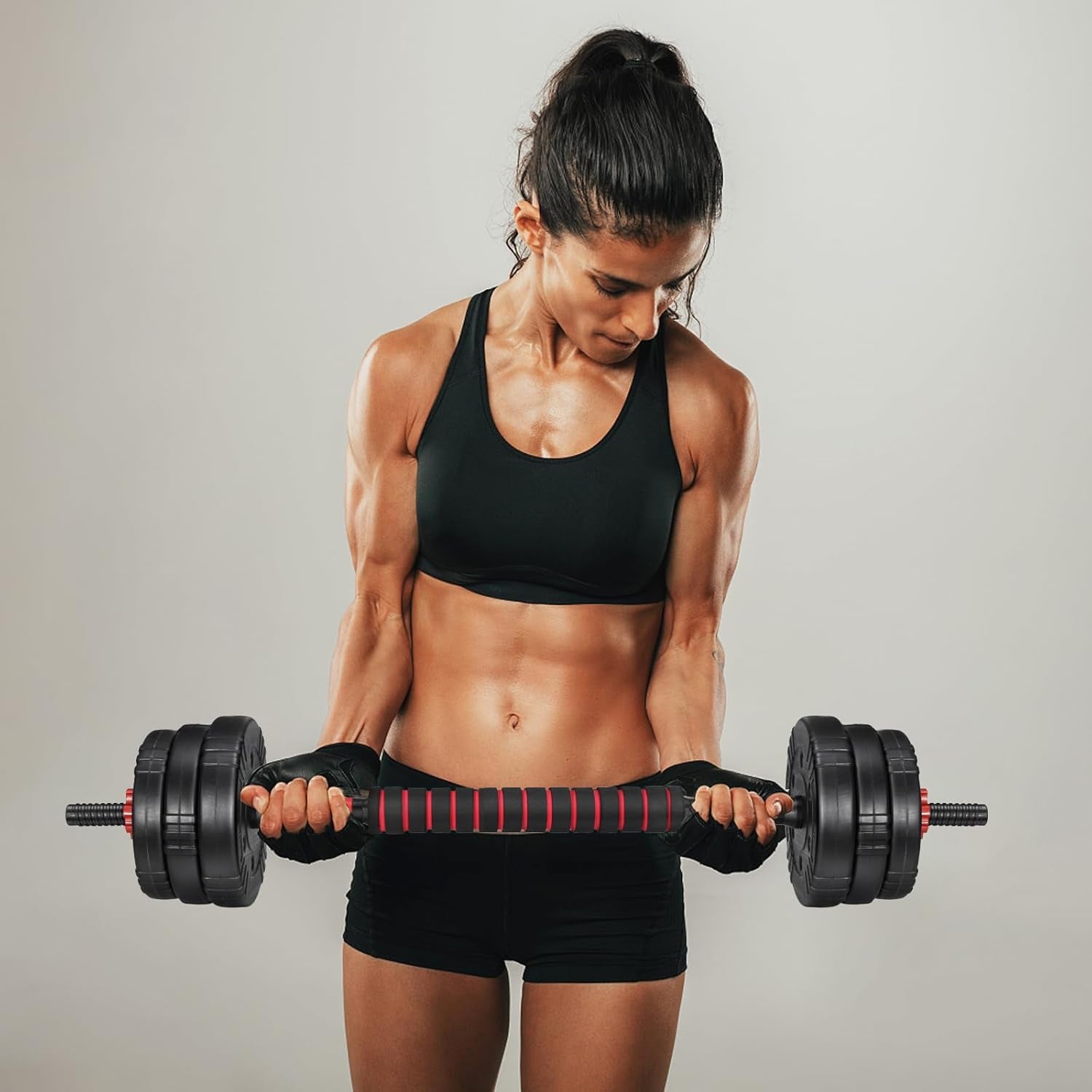 Adjustable Dumbbell Set, 22/44/66/88Lbs Free Weights, 4-In-1 Barbell & Kettlebell Set, Non-Slip Handles, Fitness for Men & Women