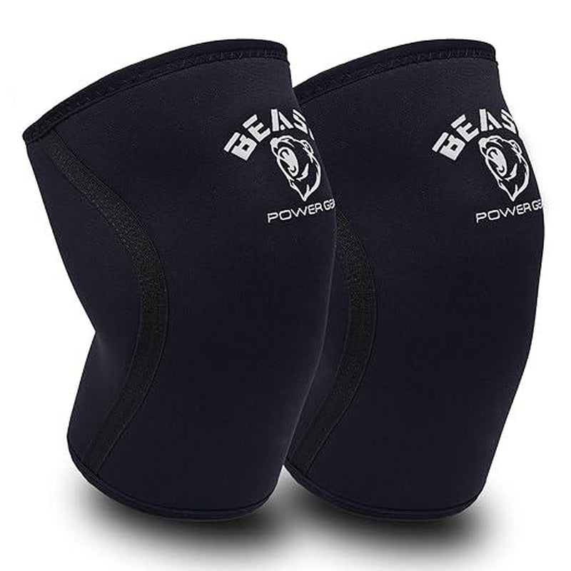 Beast Power Gear Neoprene Compression Knee Sleeves 7MM Knee Pads, Extra Support for Squats, Gym Crossfit Training Protective Gears, Powerlifting, Weightlifting Knee Sleeve, Wrestling Knee Brace for Men & Women