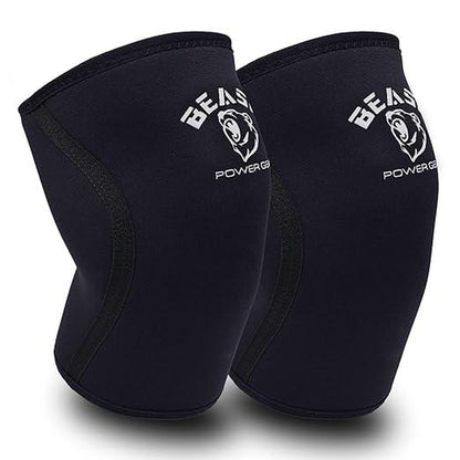 Beast Power Gear Neoprene Compression Knee Sleeves 7MM Knee Pads, Extra Support for Squats, Gym Crossfit Training Protective Gears, Powerlifting, Weightlifting Knee Sleeve, Wrestling Knee Brace for Men & Women