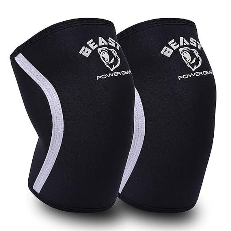 Beast Power Gear Neoprene Compression Knee Sleeves 7MM Knee Pads, Extra Support for Squats, Gym Crossfit Training Protective Gears, Powerlifting, Weightlifting Knee Sleeve, Wrestling Knee Brace for Men & Women