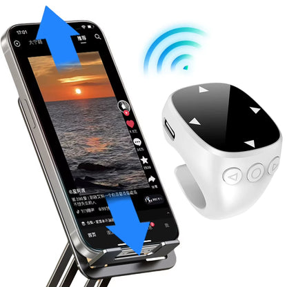 For Tiktok Scrolling Ring Bluetooth-Compatible 5.3 Video Scrolling Remote Control Finger Remote for Android Ios Iphone Ipad