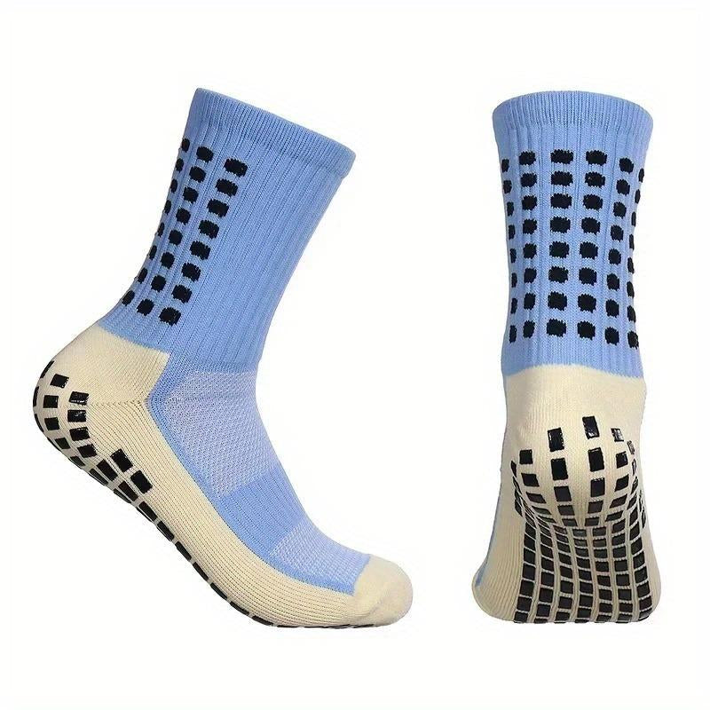 3/6/10 Double Random Autumn and Winter New Men'S and Women'S Football Socks, Sports Bicycle Grabbing Socks, anti Slip and Non Slip Grabbing Pads, Football Basketball
