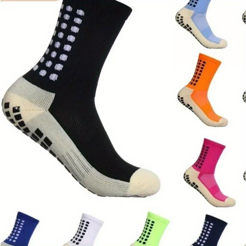 3/6/10 Double Random Autumn and Winter New Men'S and Women'S Football Socks, Sports Bicycle Grabbing Socks, anti Slip and Non Slip Grabbing Pads, Football Basketball