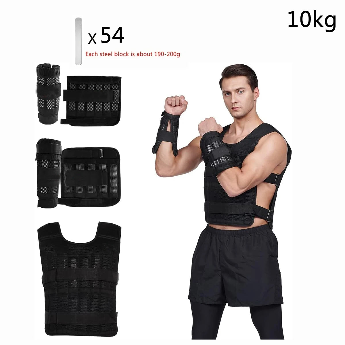 Adjustable Weight Vest, Ankle Weights with Weights, Wrist Weights, Gym Running Weights Strength Training Equipment Fitness Tools