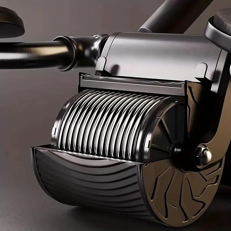 1Pc Unisex Pro Abdominal Wheel with Automatic Rebound - High-Performance Core Trainer for Rapid Fat Burning, Sculpted Belly, and Total-Body Fitness - Includes Comfortable Elbow Pad+Timepiece