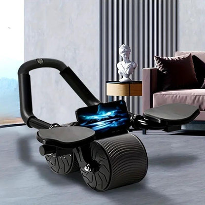 1Pc Unisex Pro Abdominal Wheel with Automatic Rebound - High-Performance Core Trainer for Rapid Fat Burning, Sculpted Belly, and Total-Body Fitness - Includes Comfortable Elbow Pad+Timepiece