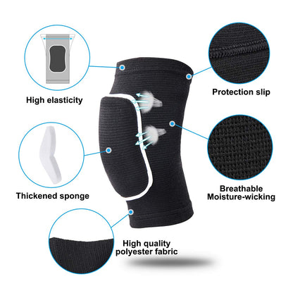 Non-Slip Knee Brace Soft Knee Pads Breathable Knee Compression Sleeve for Dance Wrestling Volleyball Basketball Running Football Jogging Cycling Arthritis Relief Meniscus Tear for Women Men Black(M)